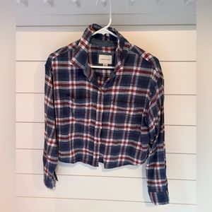 American Eagle cropped flannel shirt